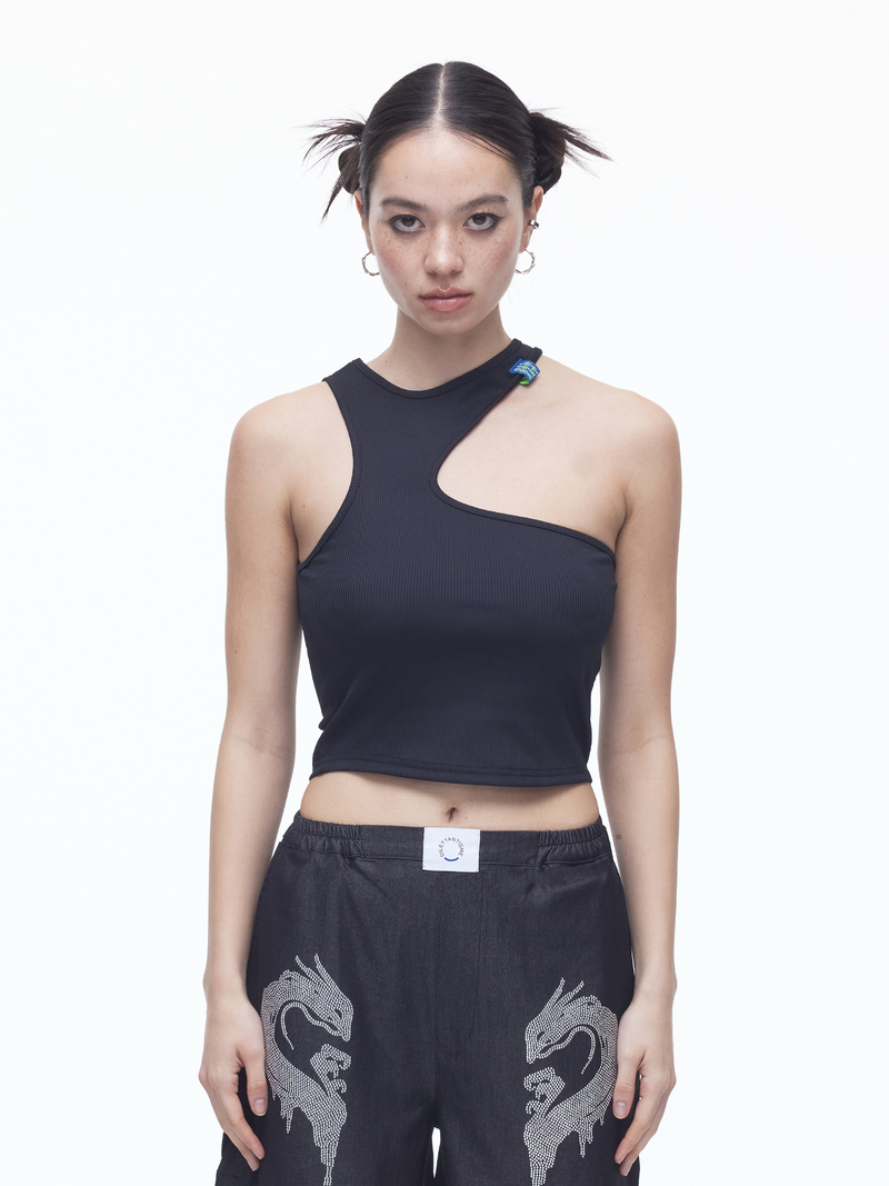 DILETTANTISME(ディレッタンティズム)の「Airly Cut-out Sleeveless T(BK)(Tops)」