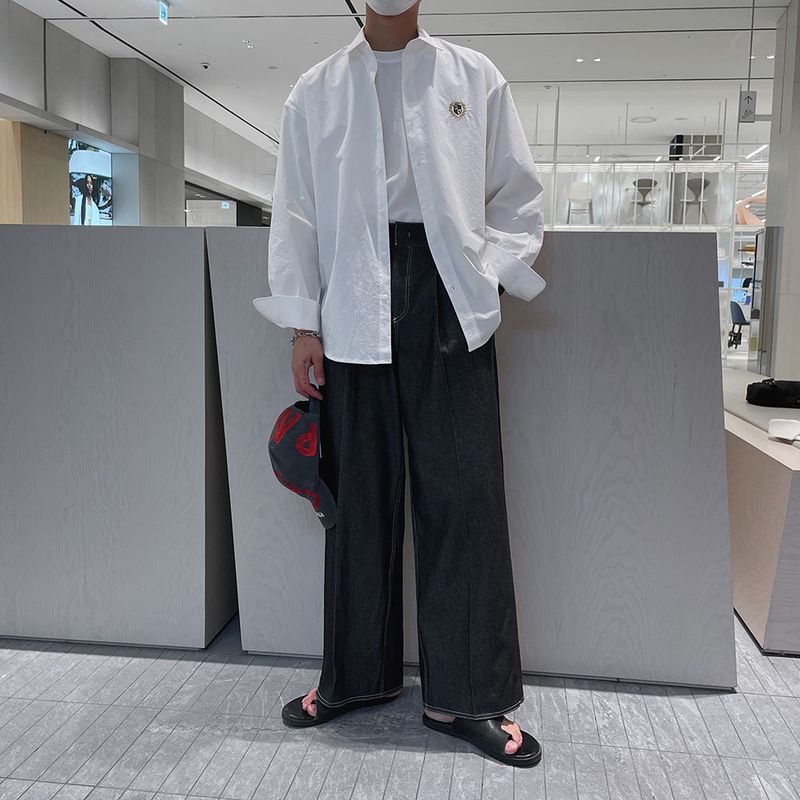 Oh Stitch Denim Slacks (2color)