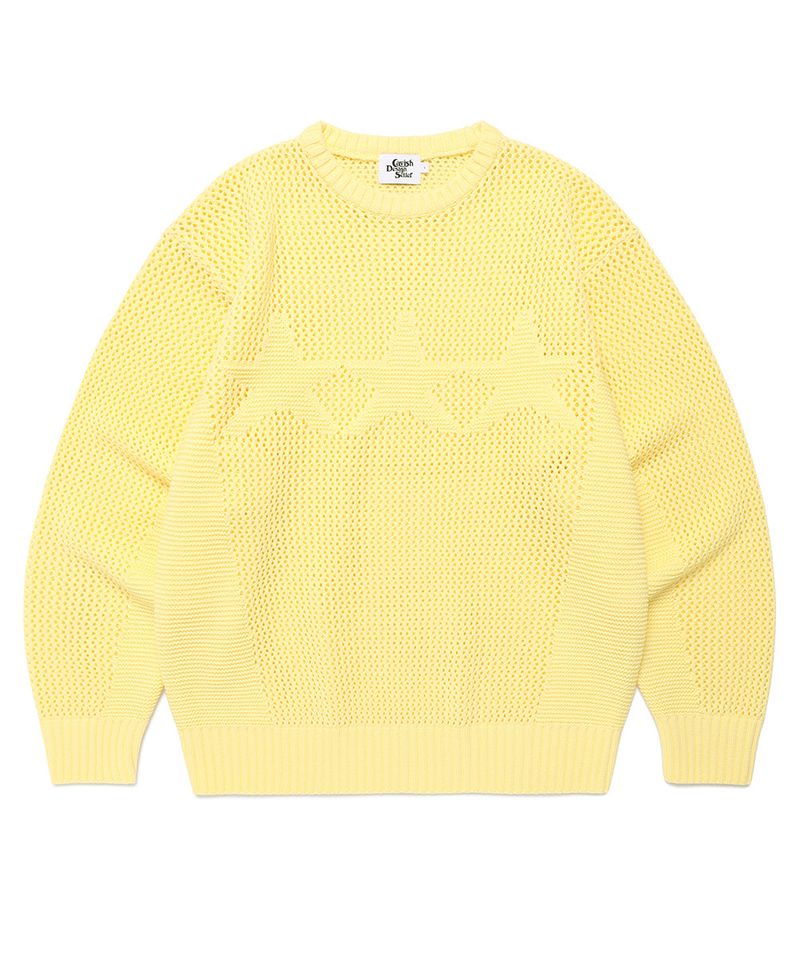 cavish（カビシ）の「MESH STAR KNIT SWEATER YELLOW(CV2FSUK601A)（Tops）」