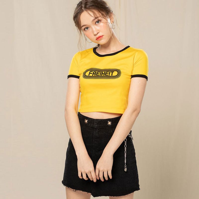 EYELET DENIM SKIRT (BLACK)