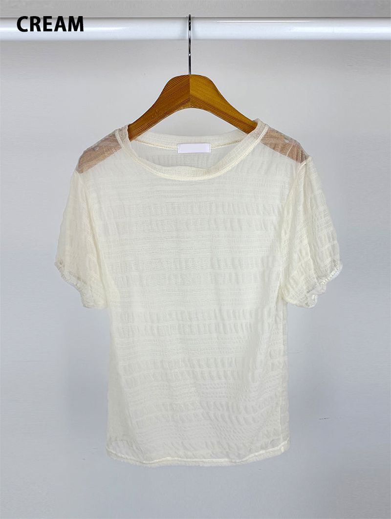 SHEER PUFF BLOUSE (4C)