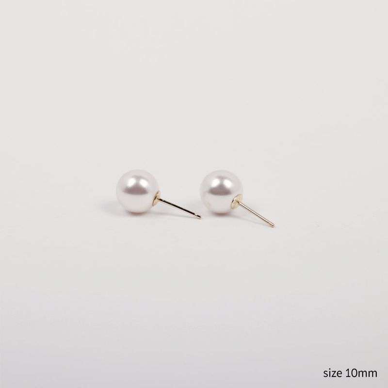 Less is more（レスイズモア）の「14K Gold Swarovski Pearl Earring (10mm + 14k gold clutch)（Accessories）」