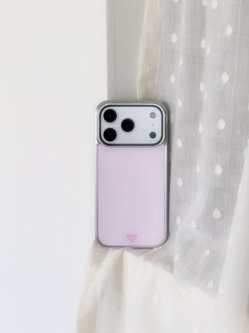 [Magsafe] PINK CREAM Silver Glass Bumper Case