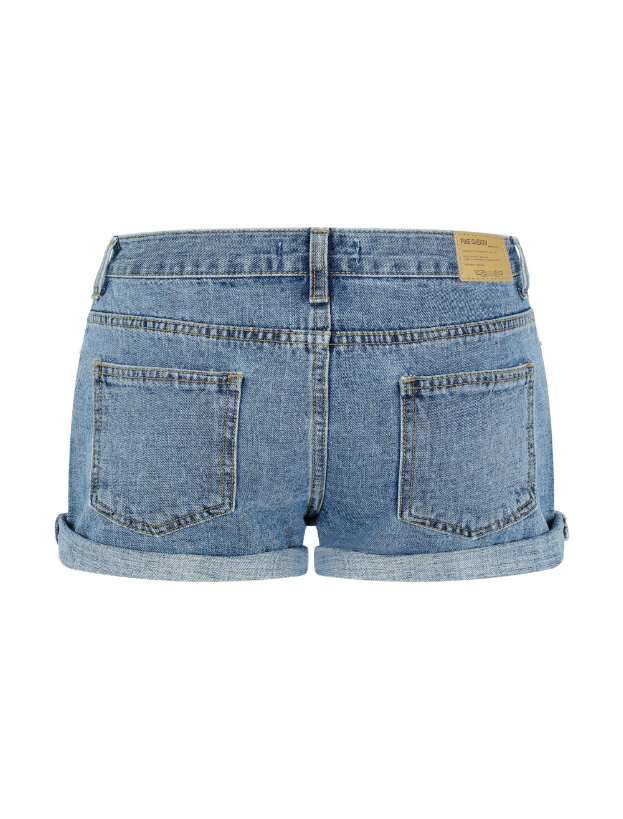 Damage Roll-Up Micro Denim Shorts