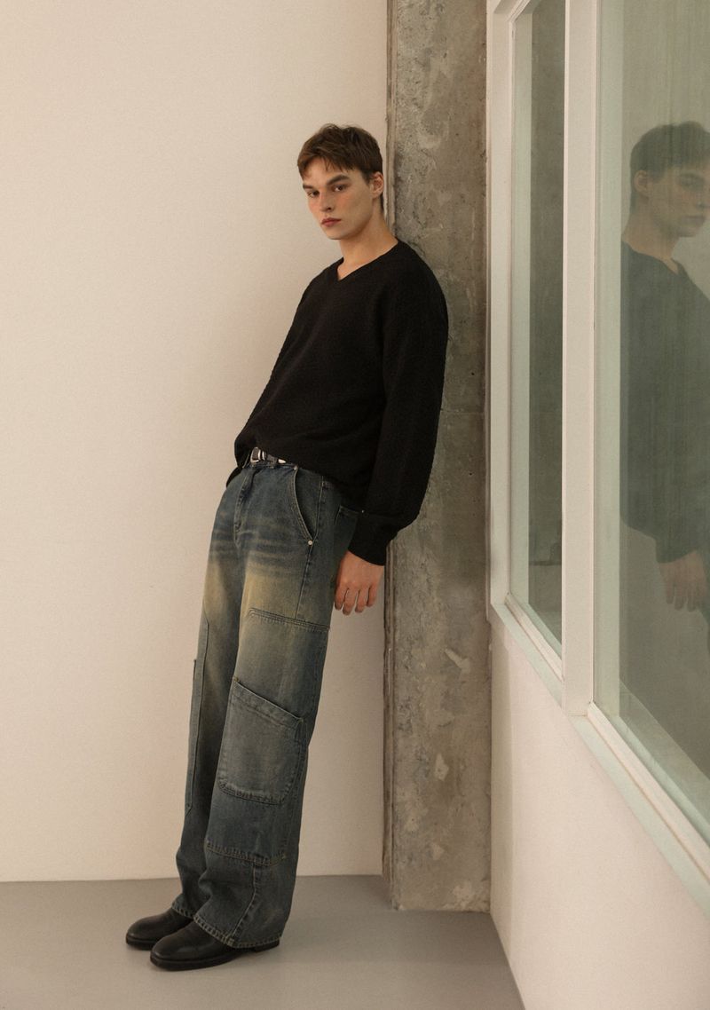 Washed Carpenter Pocket Pants