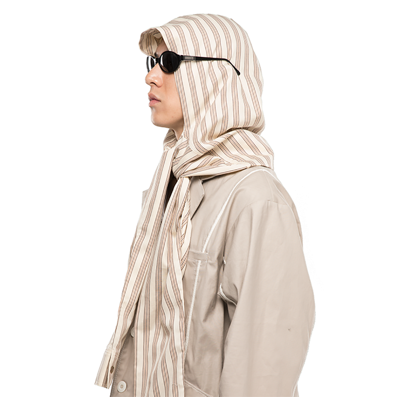 PLATEAU STUDIO(プラテウスタジオ)の「STRIPE HOOD WITH SLEEVE(Tops)」
