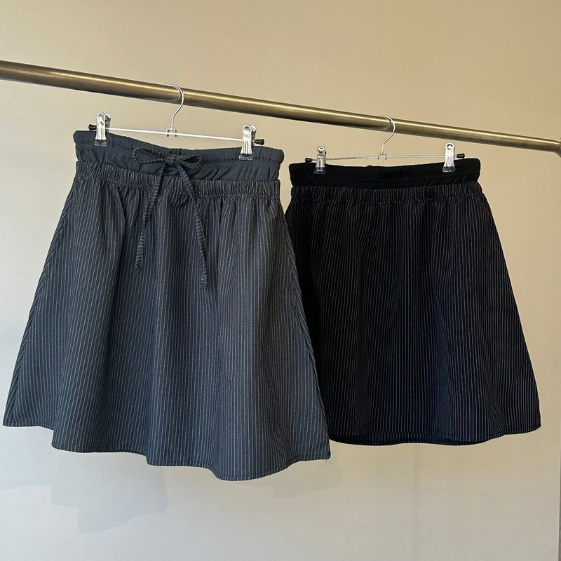 Striped Banding Skirt - 2colors