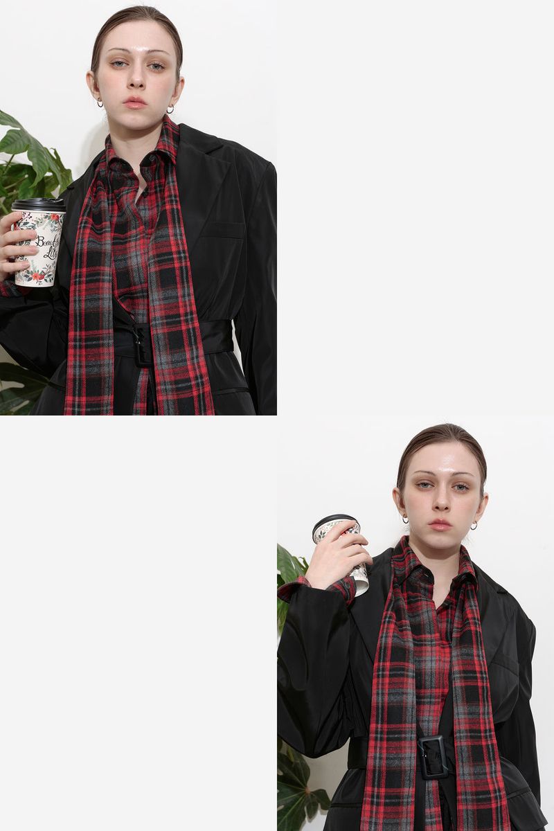 SOFT FLANNEL TIE SHIRT_RED