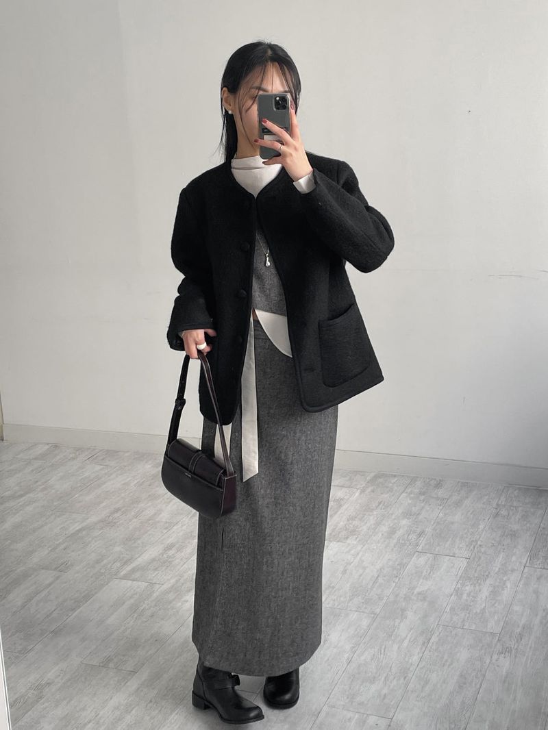 Janna Wrap Mock Neck Blouse