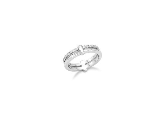26SS★ [Premium Plating] H-Link AB(W) Duo Line Pave Ring