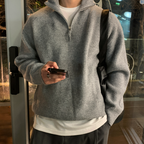  Logane Drake Cash-Like Half Zip-Up Knit