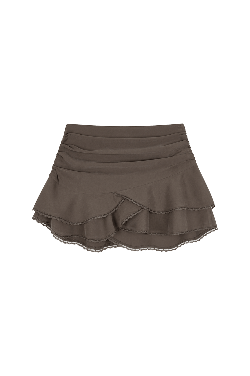 Tulip drape skirt, Brown