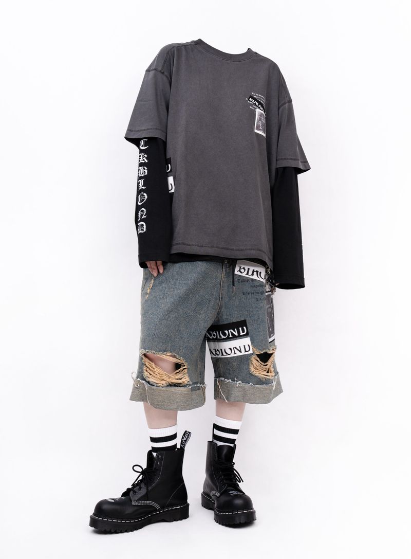 BBD Chaos Patch Pigment T-Shirt (Charcoal)