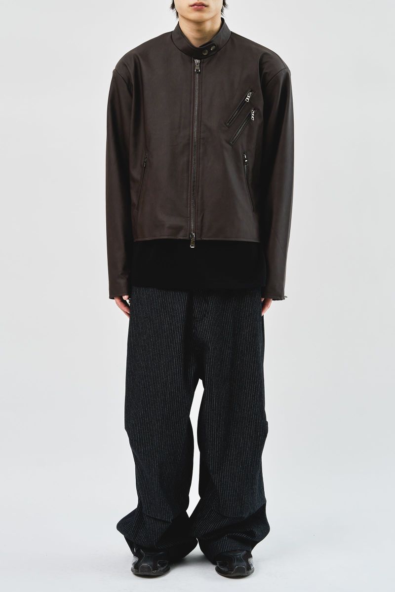 Matt Biker Leather Jacket (2color)