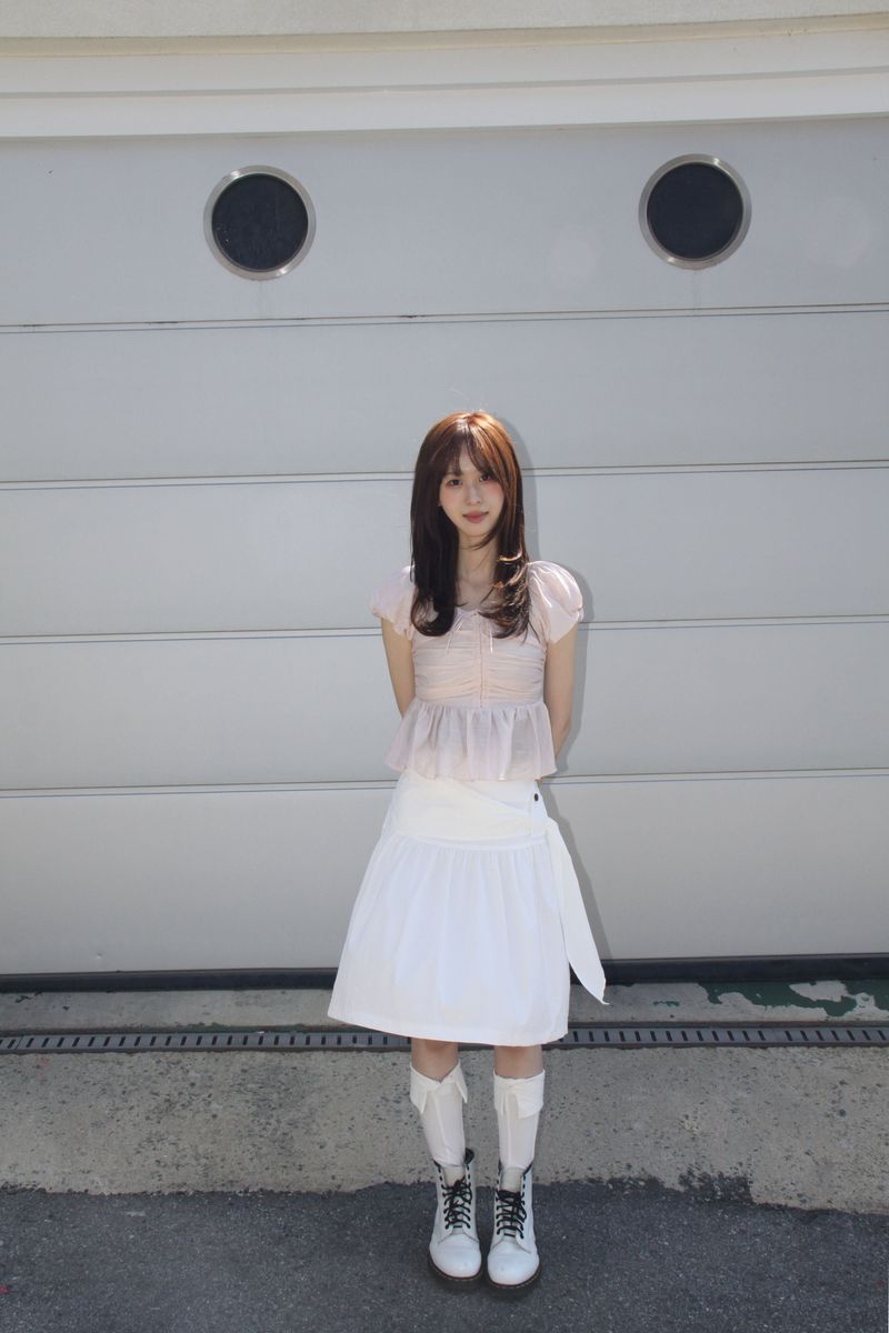 RIBBON PUFF SHIRRING BLOUSE (2COLOR)