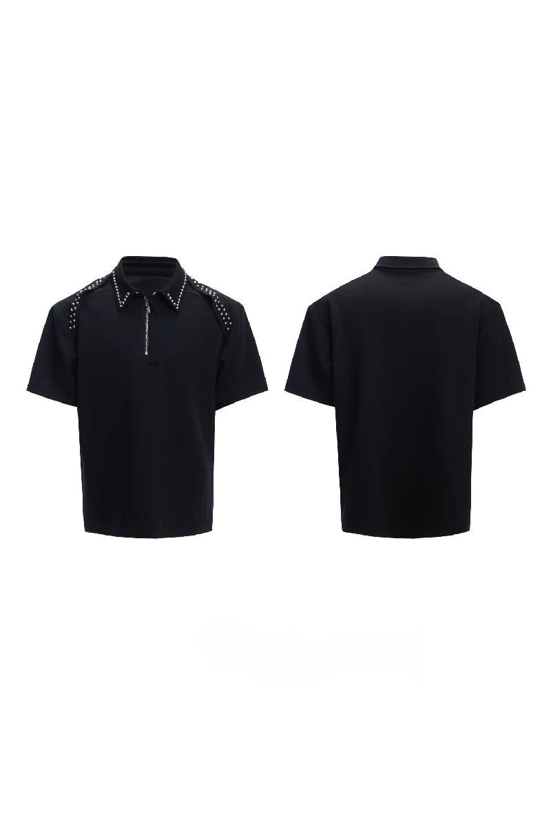 Metal Trim Studded Polo