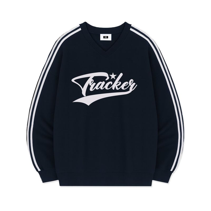 TRACKER SPORTY TRACK V-NECK OVER FIT SWEATSHIRT (4color)