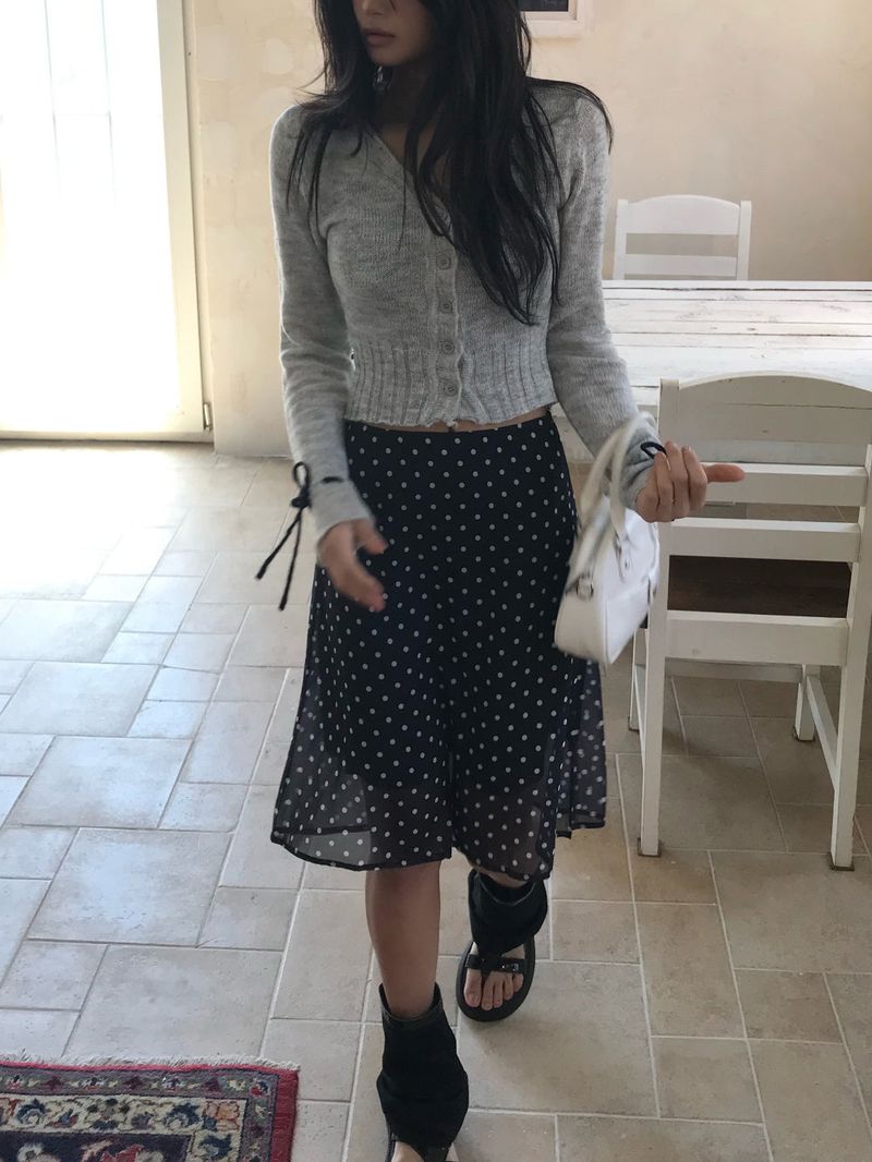 Misty Sheer Dot See-through Mini Skirt