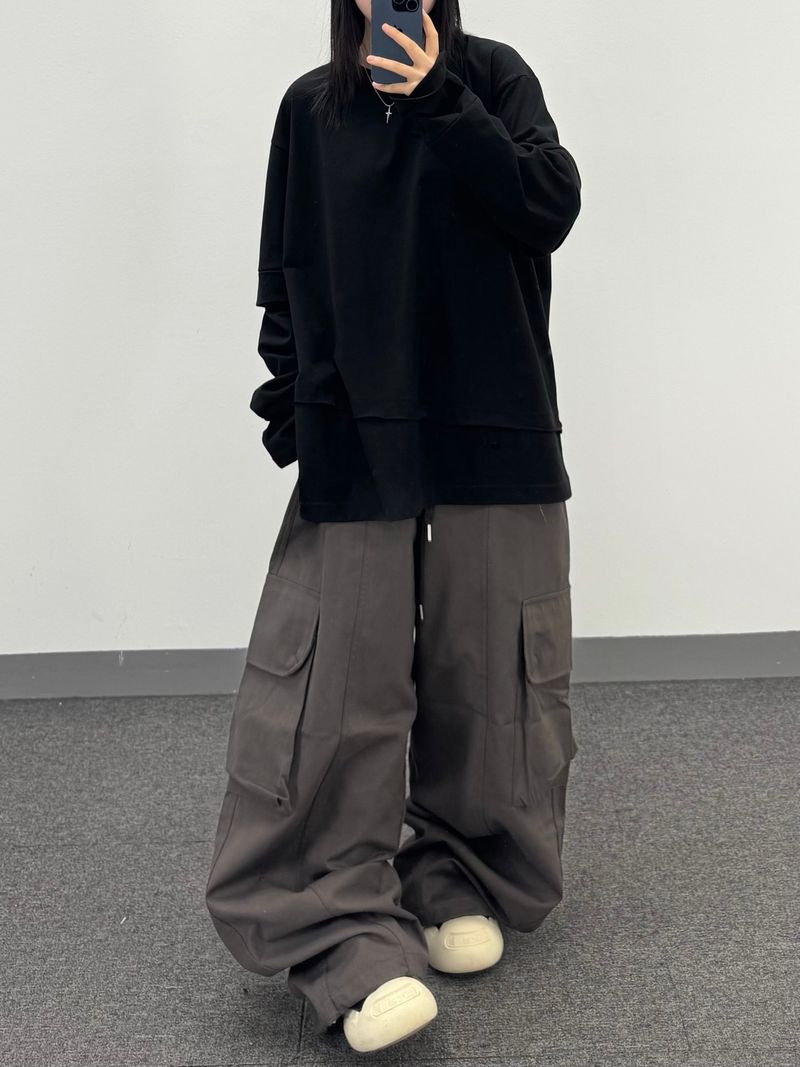 panel big cargo banding pants