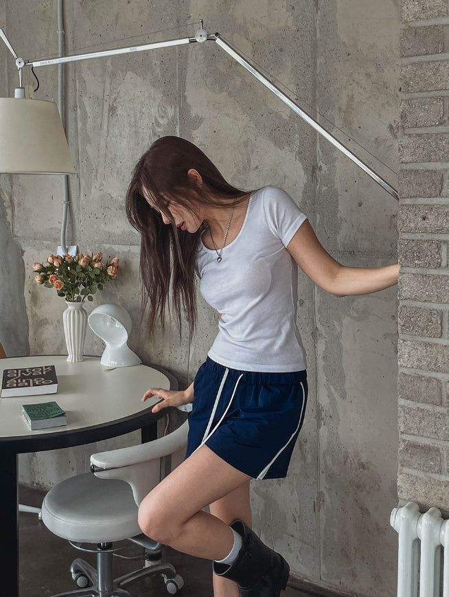 Kaya Slit Color Matching Nylon Shorts
