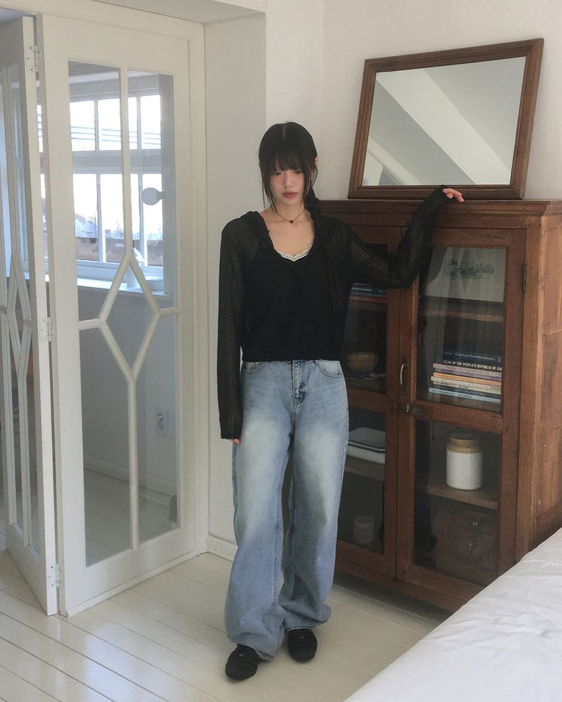 Radian Back-Banding Wide Denim Pants