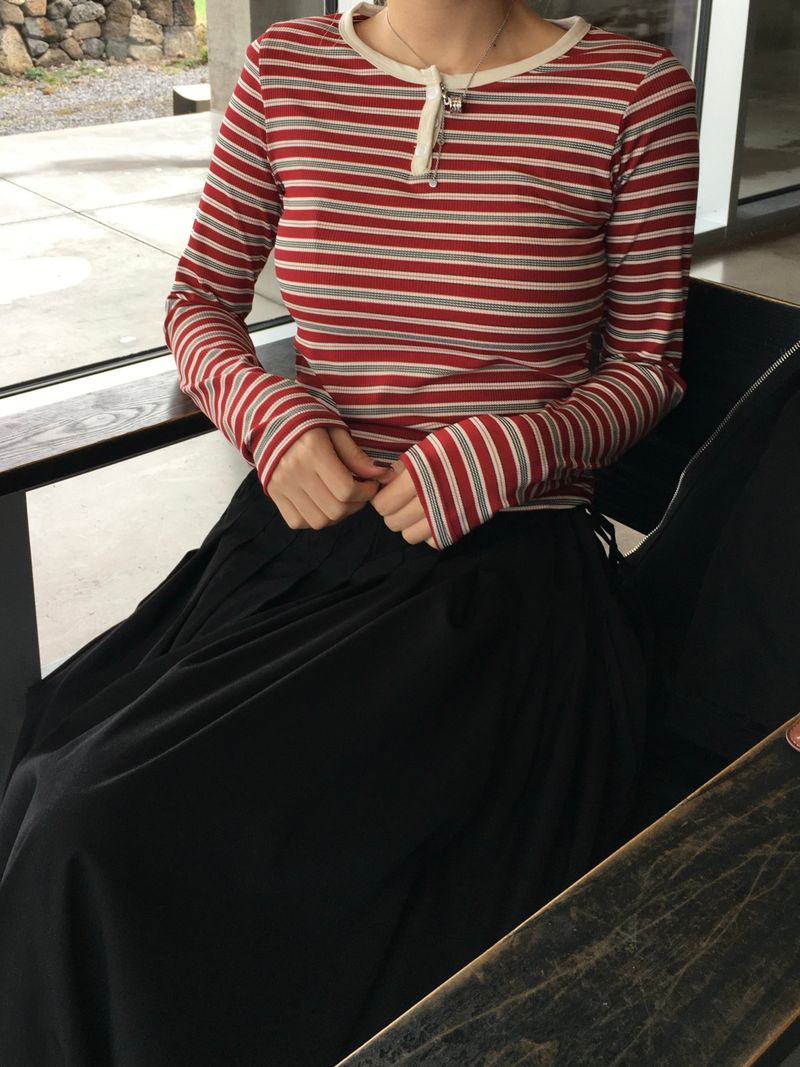 Very Striped Button Long Sleeve (3c)