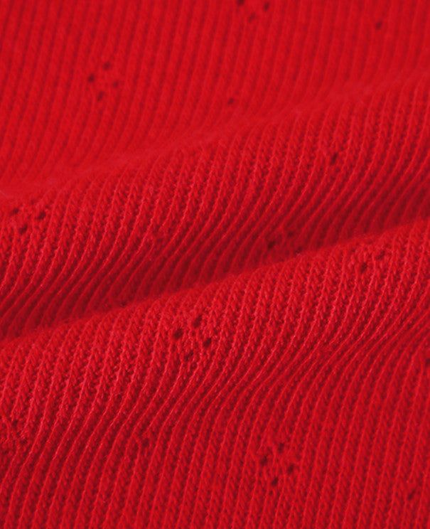 U-neck Eyelet Basic Knit T-Shirt (4color)