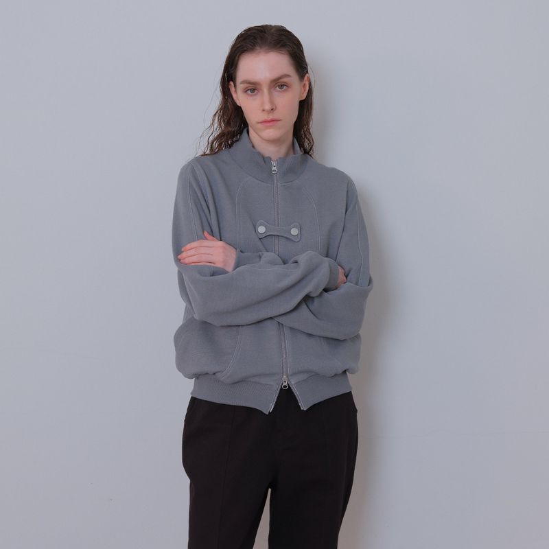 Gray Butterfly Pigment Jersey Zip-up