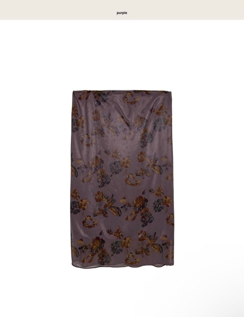 deep rose vintage chiffon midi sk