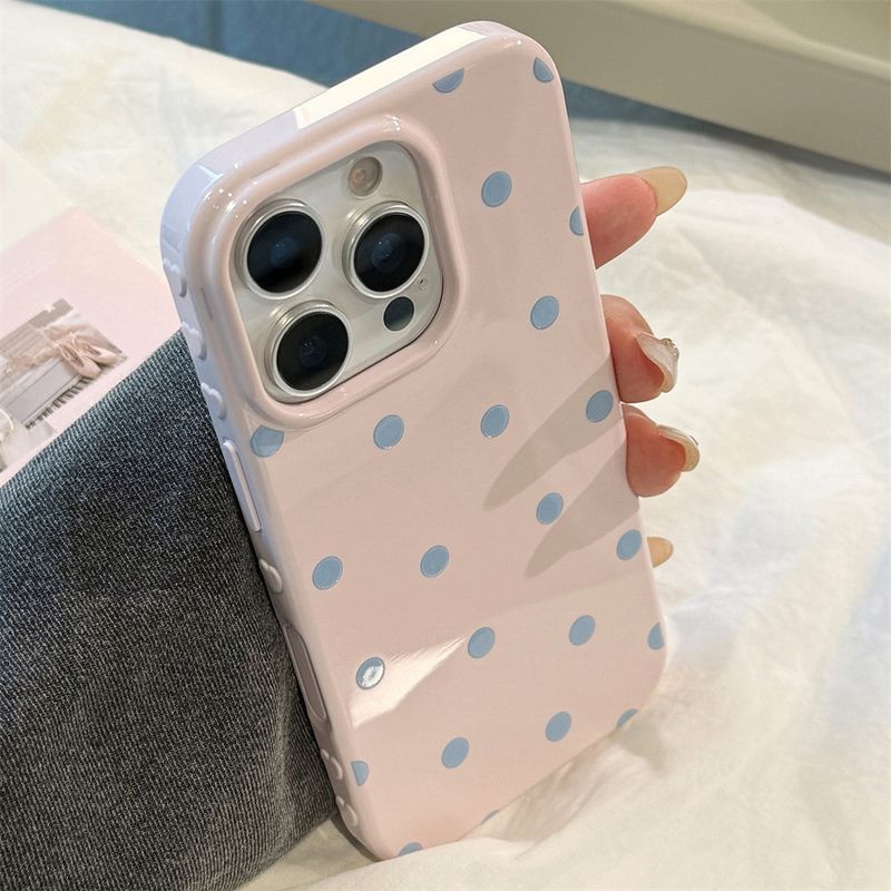 Pastel Tone Dot Pattern Jelly iPhone Case