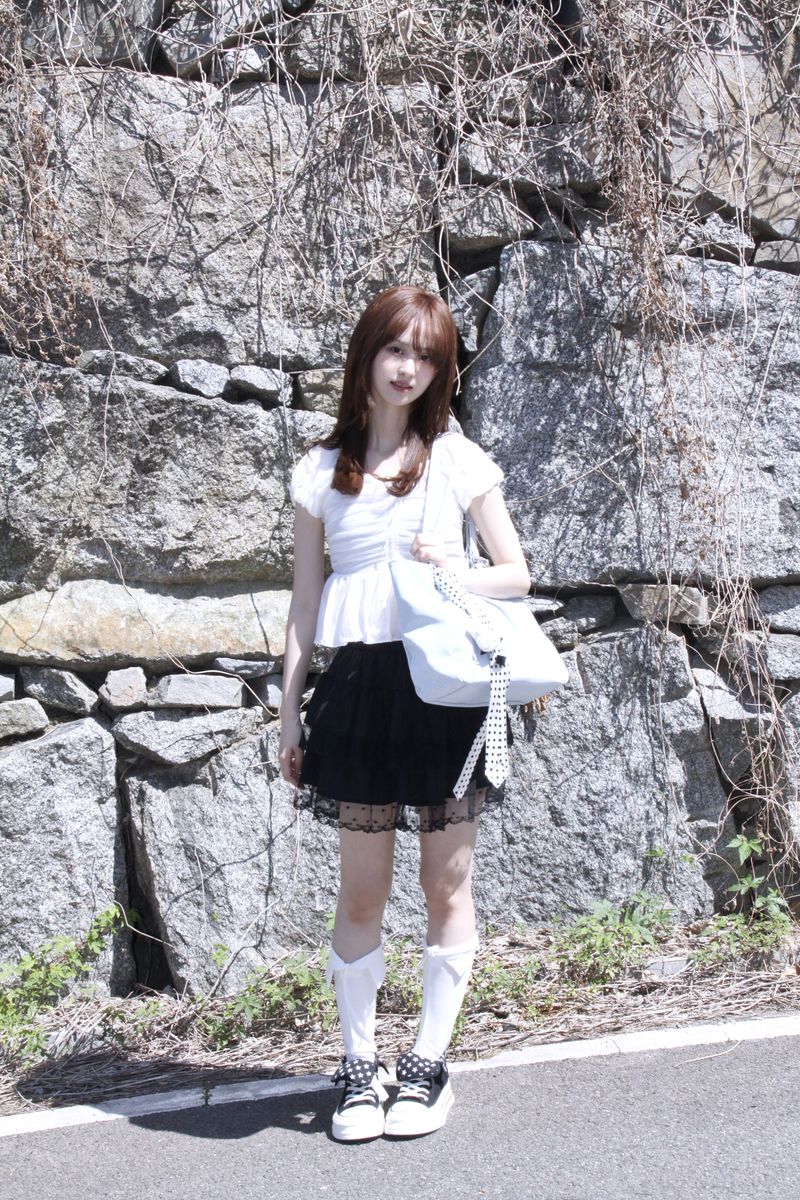 DOT FRILL CANG CANG MINI SKIRT (2COLOR)