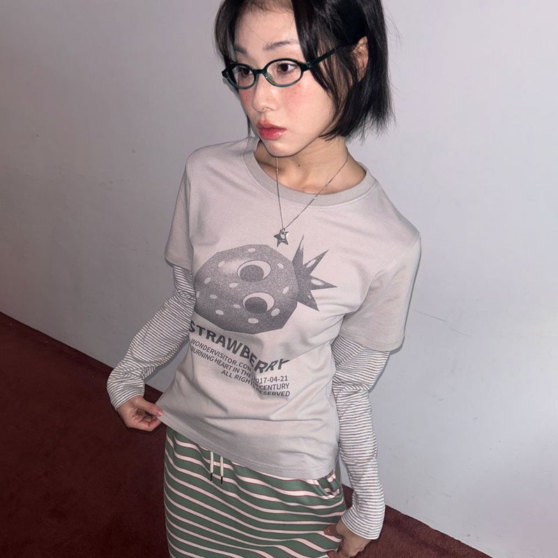 Ash Strawberry Layered LS-T  [3 color]
