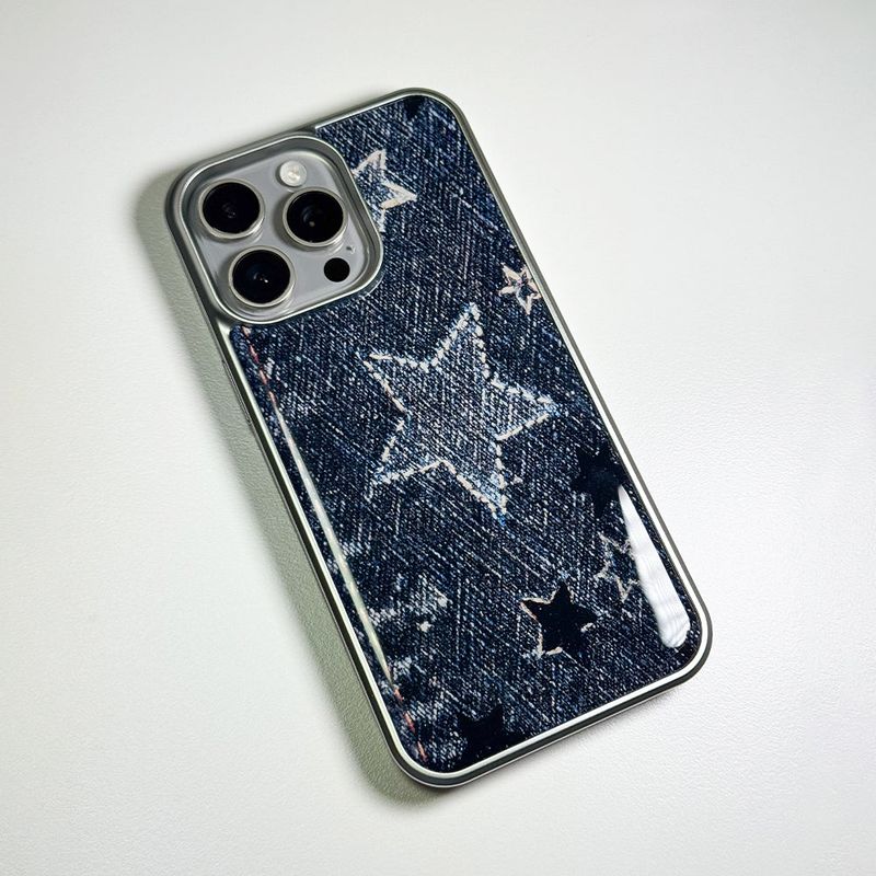 Faded Denim Stardust Phone Case Dark Indigo (SV_Epoxy)