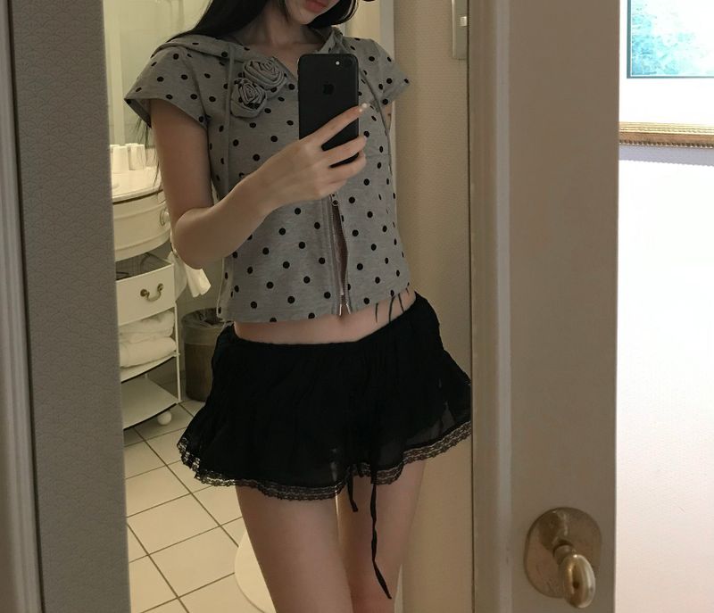 polka dot flower hz(2 color)