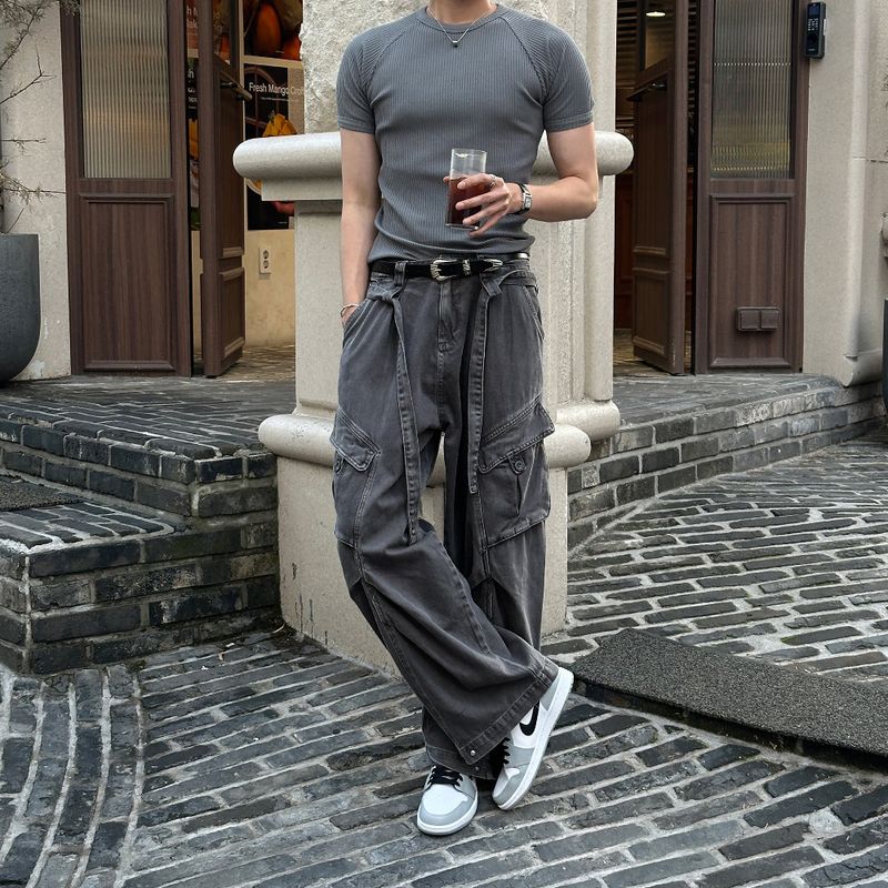 LMN Maison Belted Pintuck Cargo Pants (3 colors)