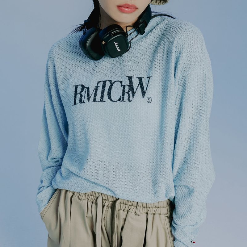 ROMANTIC CROWN（ロマンティッククラウン）の「PUNCHING KNIT LONG SLEEVE_SKY BLUE（Tops）」