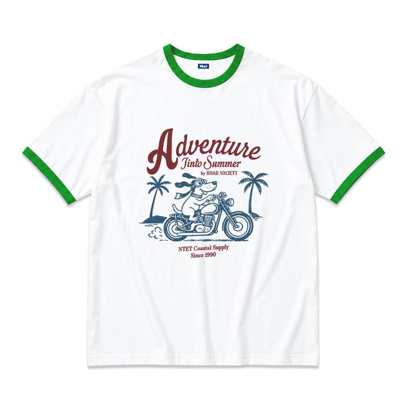 adventure into summer overfit ringer t-shirt (3color)