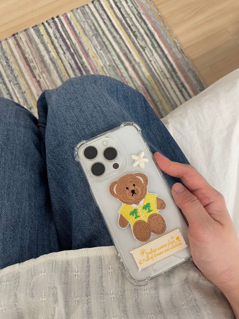 HAWAIIAN TEDDY LABEL PHONECASE (YELLOW)