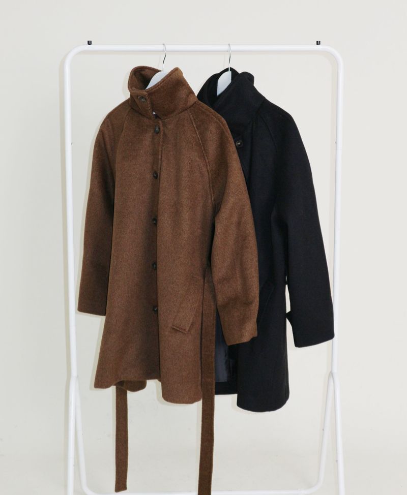 Belted Balmacan Single Alpaca Half Coat (Wool Coat/Winter Coat)