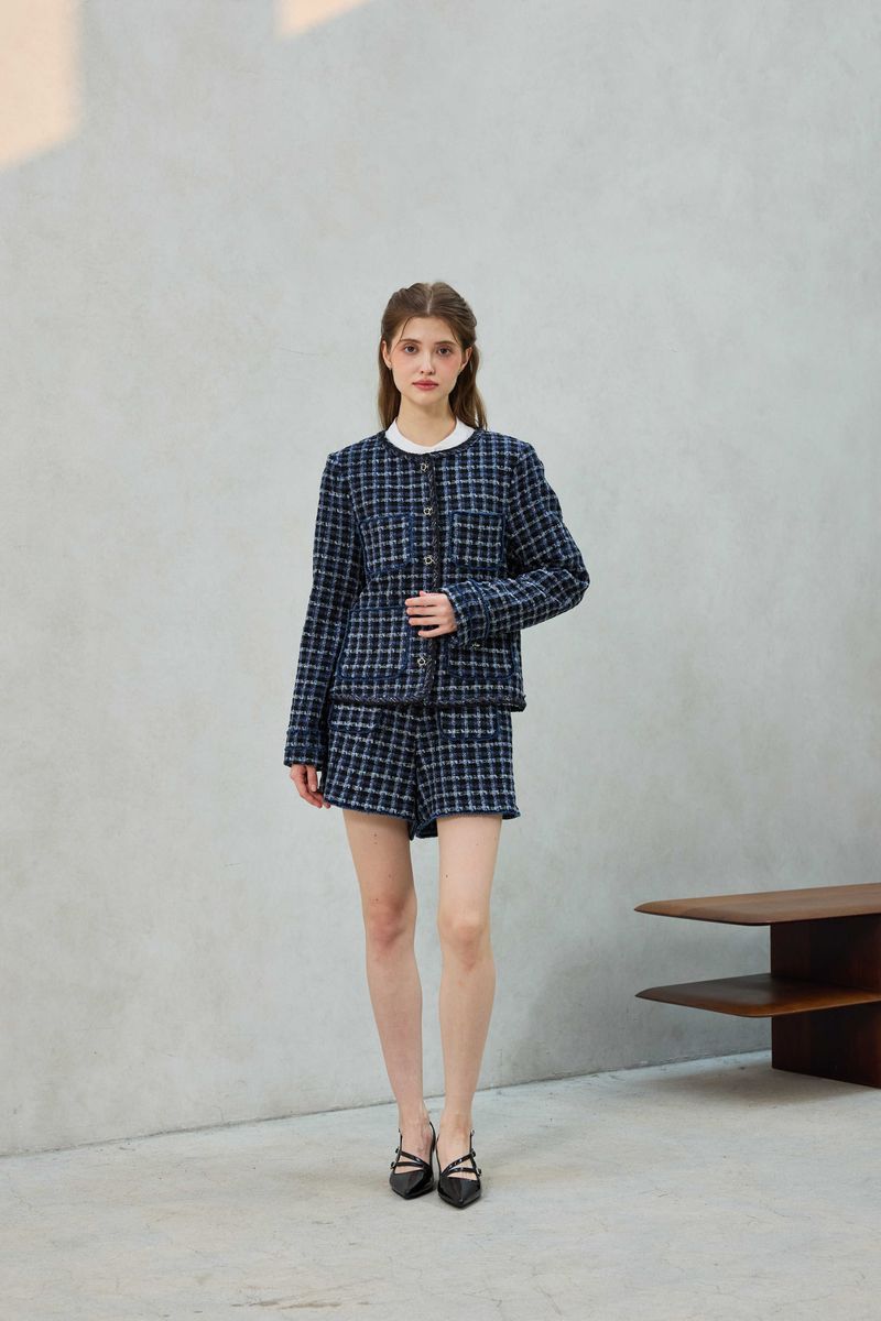 COMELY TWEED SHORTS PANTS / BLACK