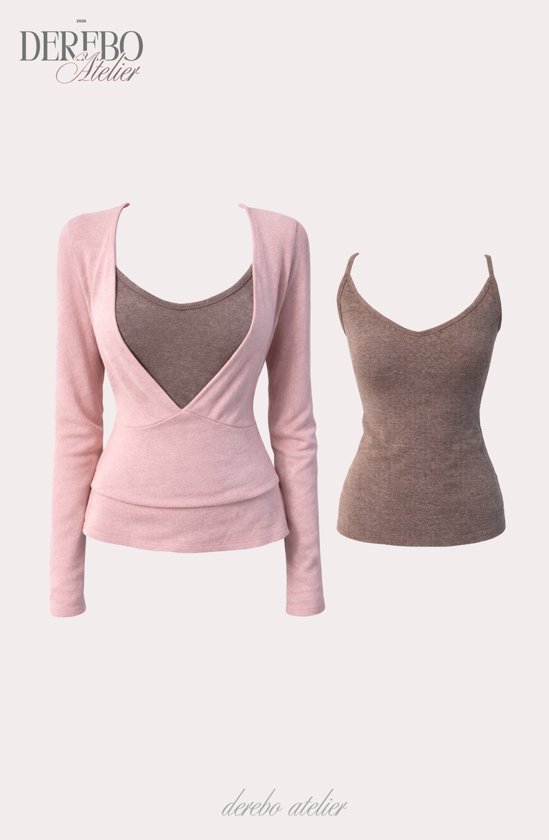 Renea Pink Layered Two-Piece Knitwear