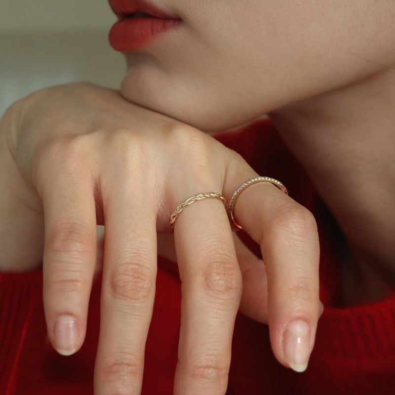 14K gold braid ring