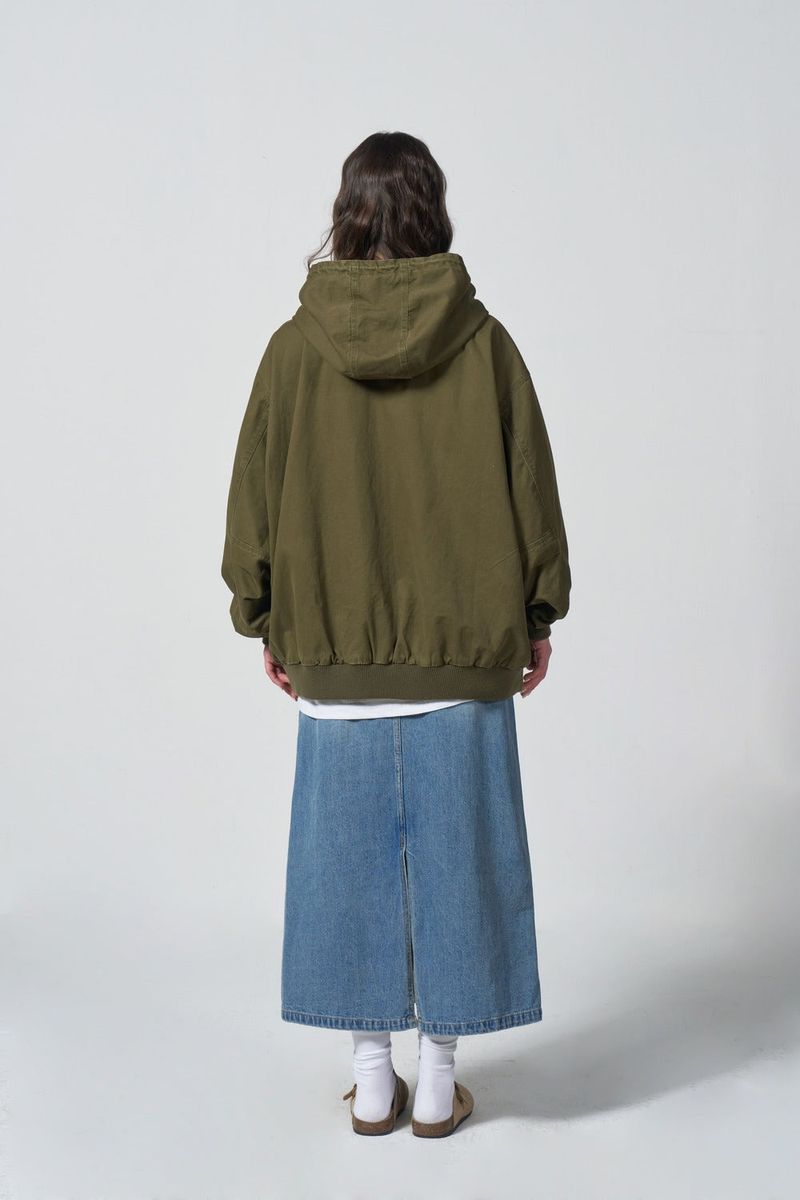 Work hood zip-up jacket