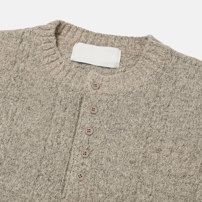 Fringe Henley Neck Knit Sweater (3 Colors)