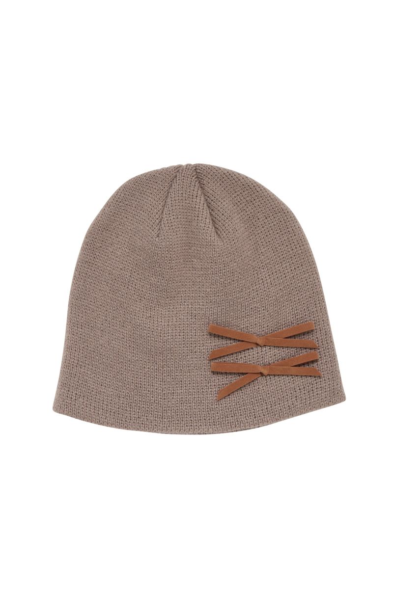 MINI RIBBON BEANIE / BEIGE