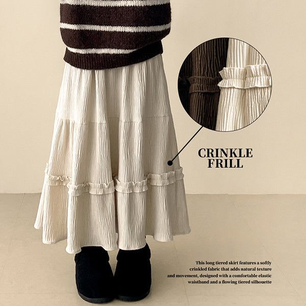 Rian Linkle cancan frill bendable long skirt