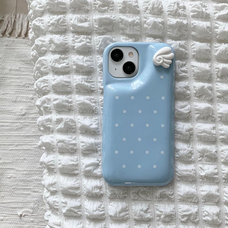 [MADE] soda blue wings pastel dots case