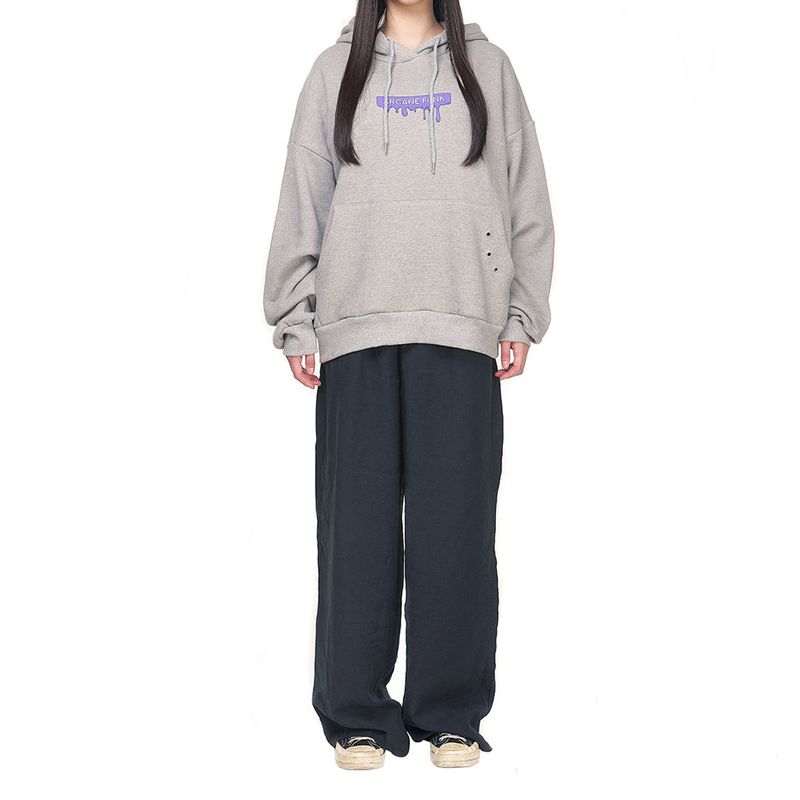 PURPLE LIP HOODIE gray