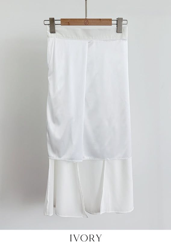 Charlene Two-Slit Banding Flare Skirt