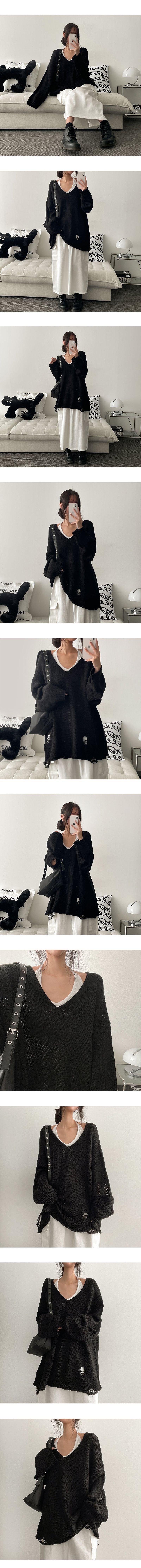 Furlong Loose Fit Damage Knitwear